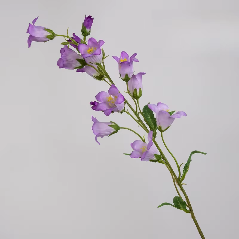 12 pièces de fleurs artificielles, branche de campanule de 76 cm, plante verte, décoration de salon,