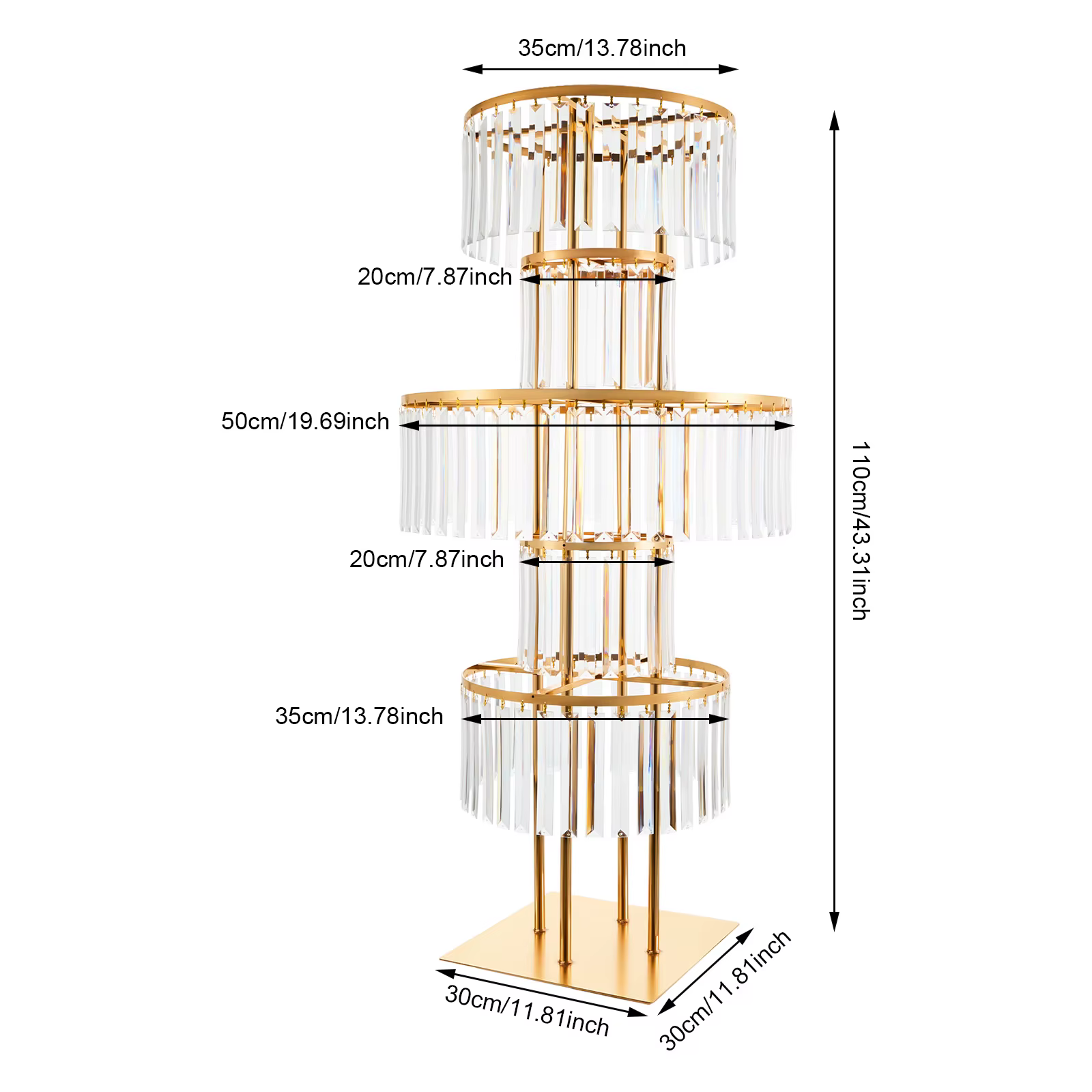 5 niveaux or/argent centres de table de mariage support de fleur Vase pièce maîtresse support de fle