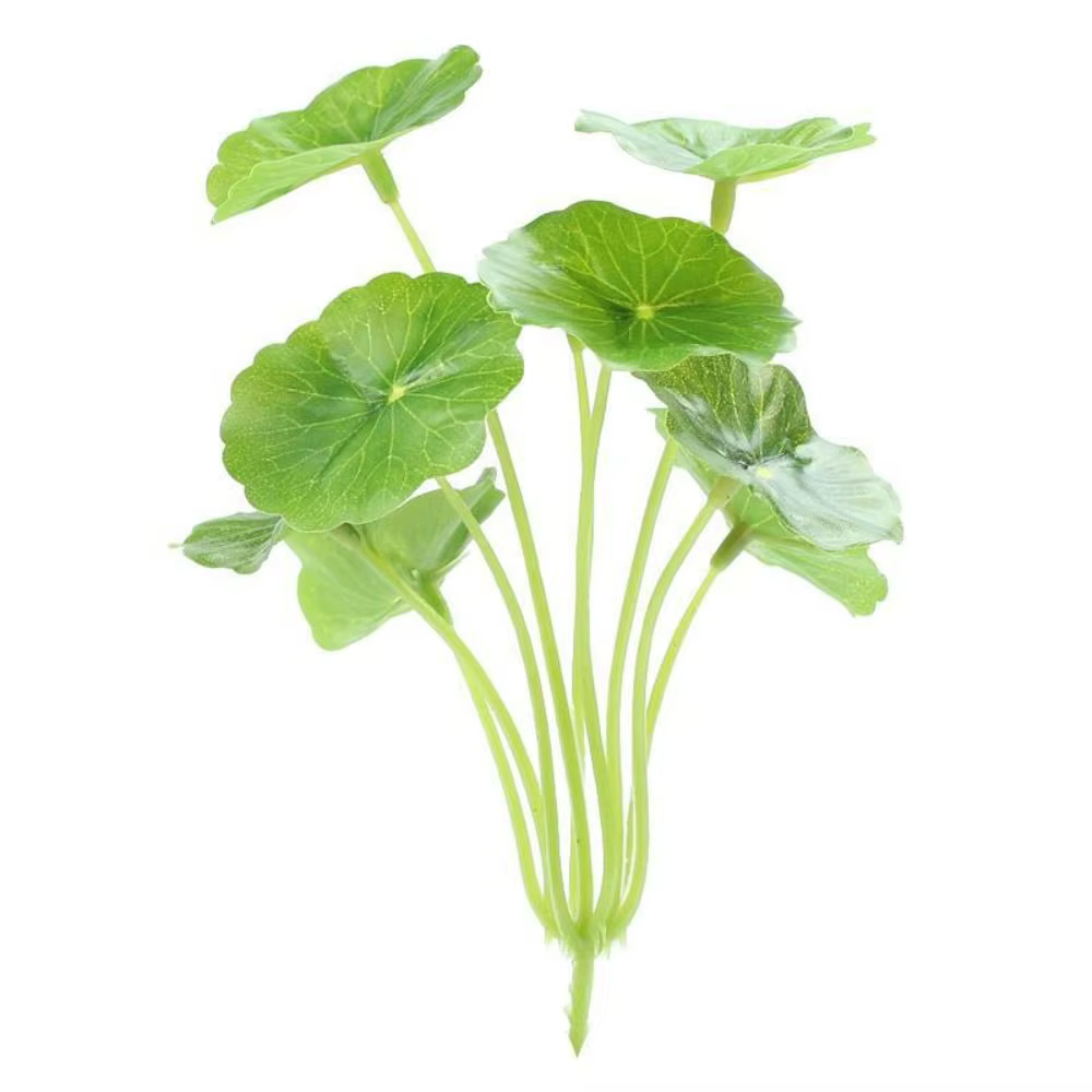 Plante verte 9 têtes, feuille de Lotus artificielle en plastique, petite Simulation d'herbe d'argent