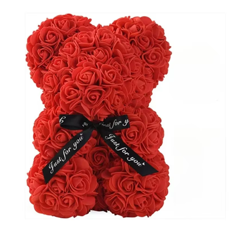 Rose éternelle artificielle 2026 en forme d'ours en peluche pour la fête des Mères, les anniversaire