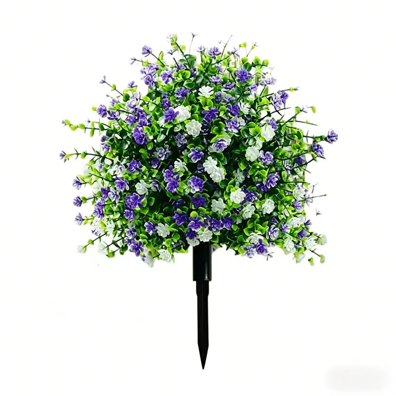 Fleur artificielle, pétunias artificiels avec piquet de fixation, fleurs artificielles d'extérieur d