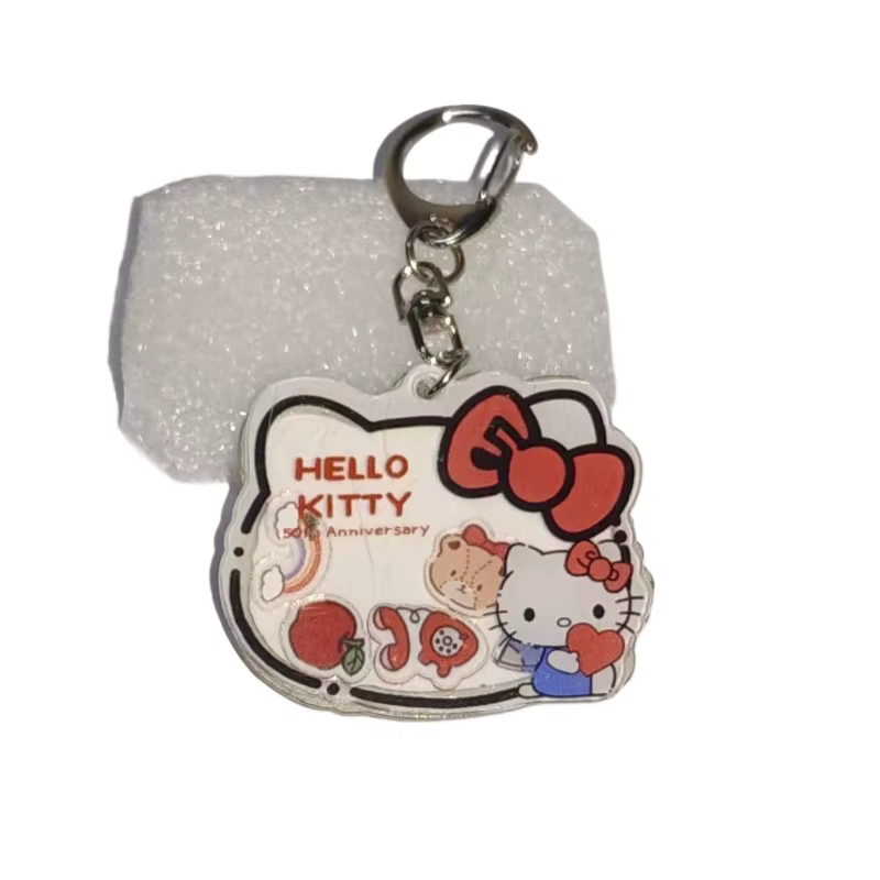 Porte-clés Hello Kitty Shaker ! Charm de sac en acrylique mignon avec paillettes. Cadeau Kawaii pour