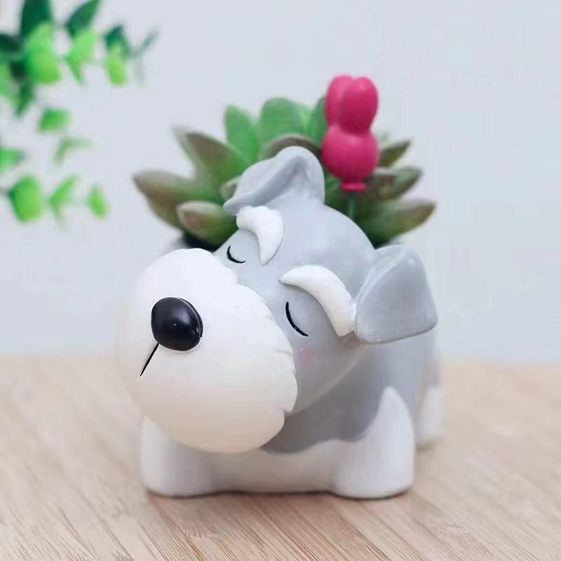 Cadeau créatif Schnauzer planteur de chien Pot de plante succulente Pots mignons pour plantes Cactus