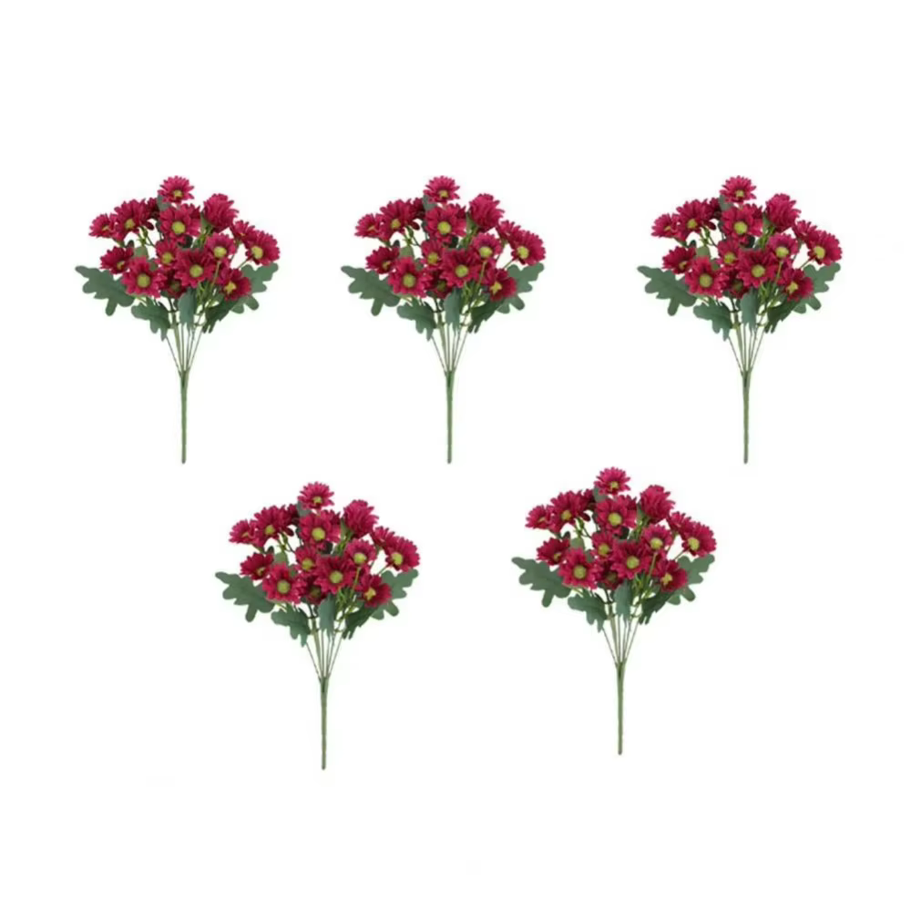 Bouquet de marguerites artificielles dégradées haute fidélité, tiges pliables, résistantes aux UV, 2