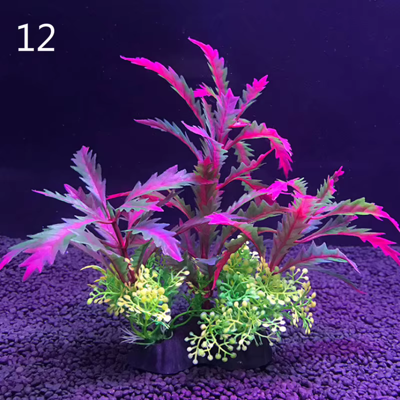 Plantes artificielles de décoration d'aquarium, ornement en plastique d'eau, plante aquatique, acces