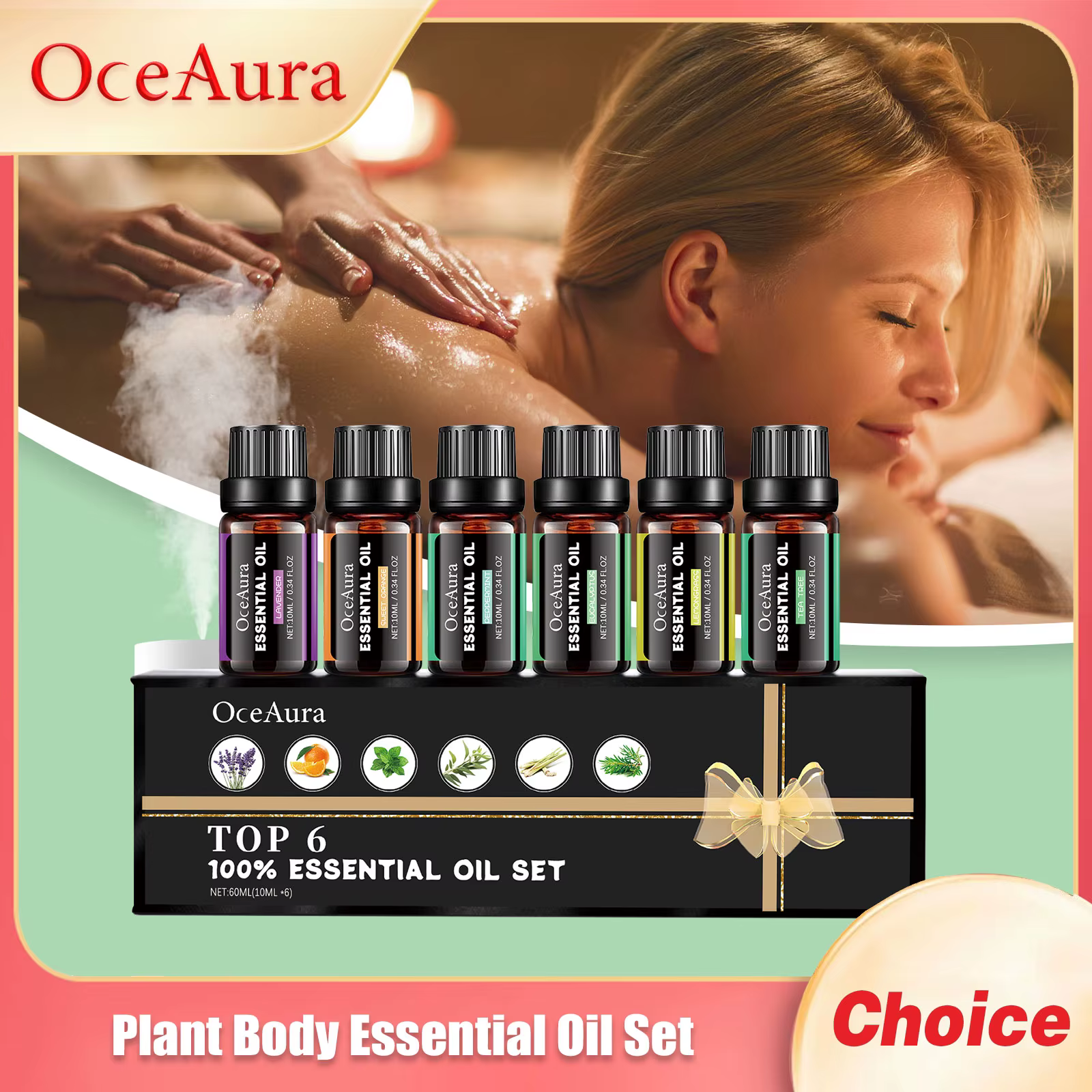 OceAura – ensemble d'huiles essentielles végétales pour le corps, aide à dormir en profondeur, Relax