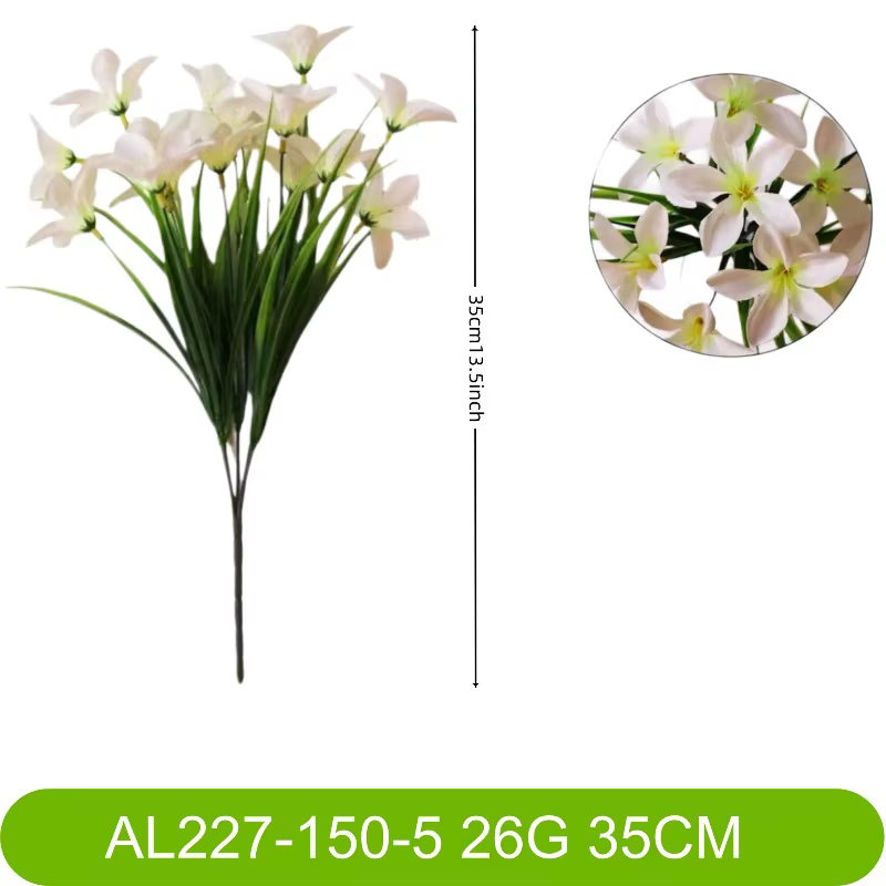 20 pièces de fleurs artificielles en soie, bouquet de magnolias et lys artificiels, décoration de re