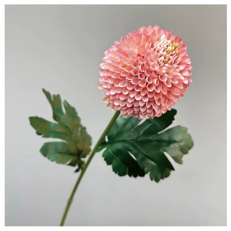 Fleur artificielle réaliste en forme de boule d'allium à tige unique, fausse fleur de chrysanthème p