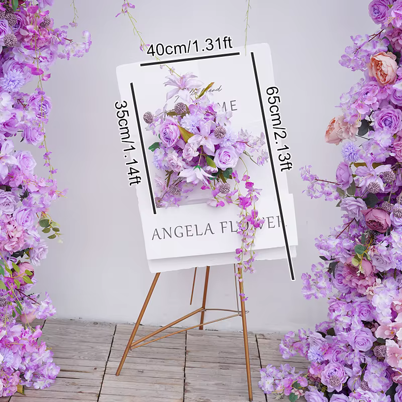 C8645 violet Rose cerisier fleur mariage arc décor Arrangement Floral signe fleur Table pièce maître