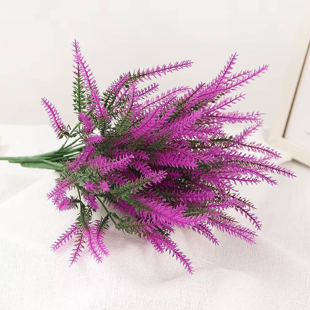 Bouquet de fleurs de lavande artificielles violettes, fausse plante pour décoration de maison, jardi