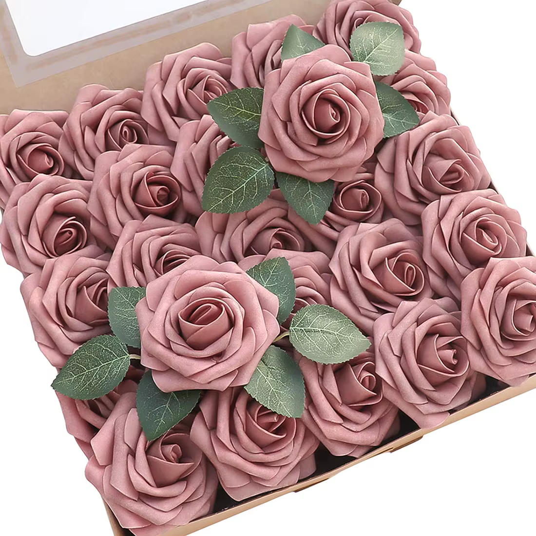 Fausses Fleurs Artificielles en Mousse avec Tiges, Roses Poussières, Bouquets de Mariage, Centres de