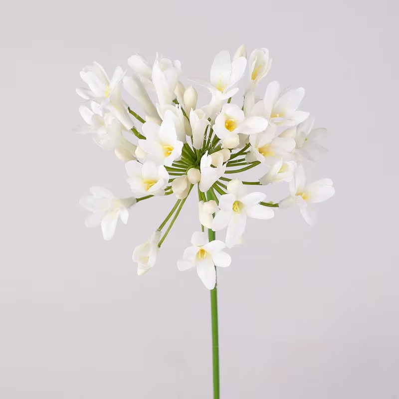 6 pièces de fleurs artificielles en soie bleues Agapanthus, décoration de salon, simulation de branc