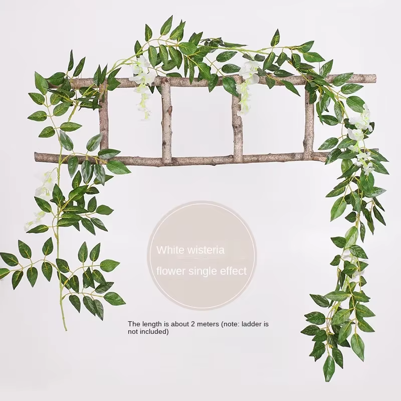 Guirlande de fleurs de glycine artificielles, 2M, arches blanches pour mariage, maison, jardin, arc 