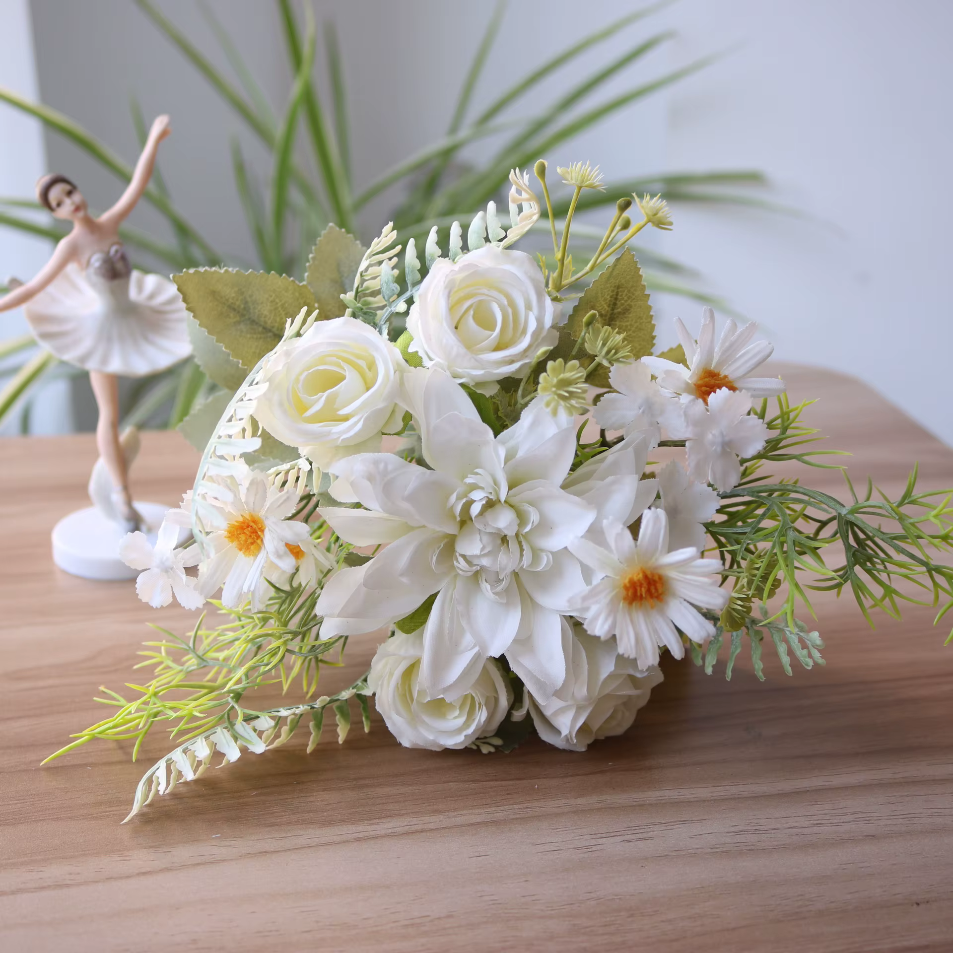 Bouquet de Roses artificielles en soie, 3 pièces, Dahlia, décoration de salon, Simulation de fleur, 