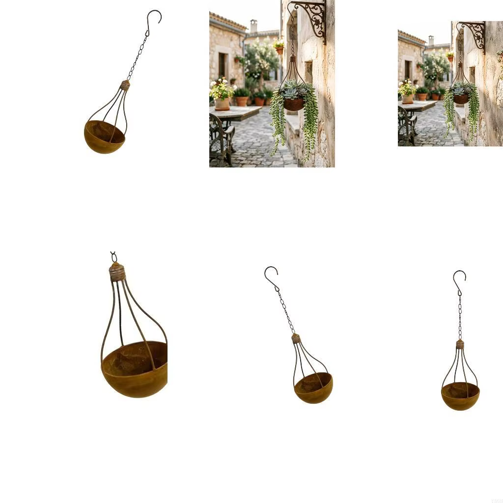 Pot fleurs décoratif suspendu, plante fleur créative en fer, conteneur fleurs jardin, balcon, décora