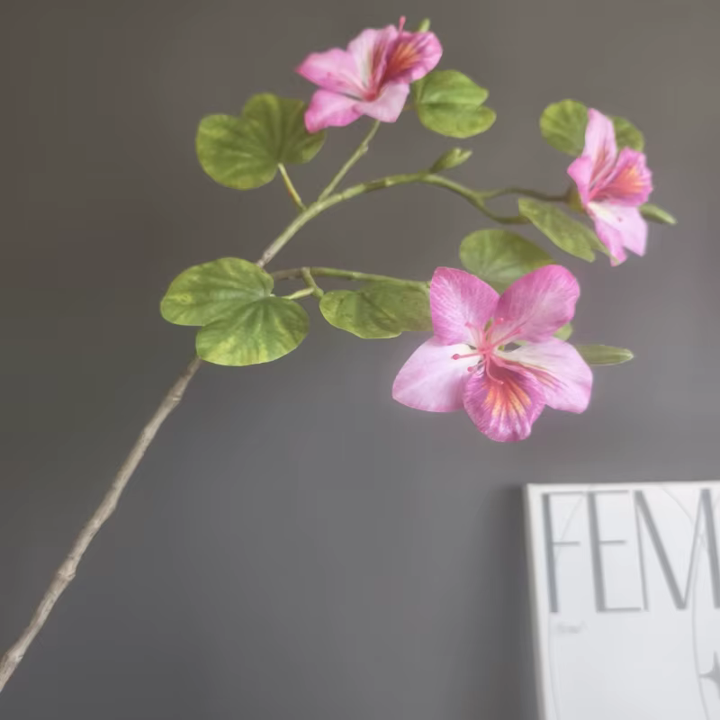 2 pièces impression 3D fleurs de Bauhinia artificielles plantes vertes décor d'hôtel plante de Simul