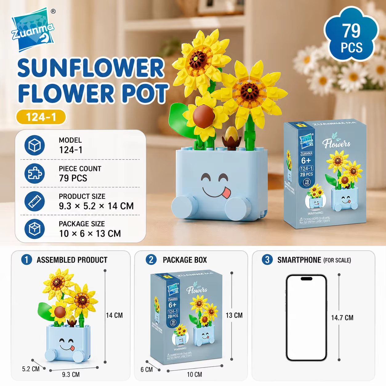Mini pots de fleurs en blocs de construction, 16 styles, modèles de pots de fleurs DIY, jouet de con