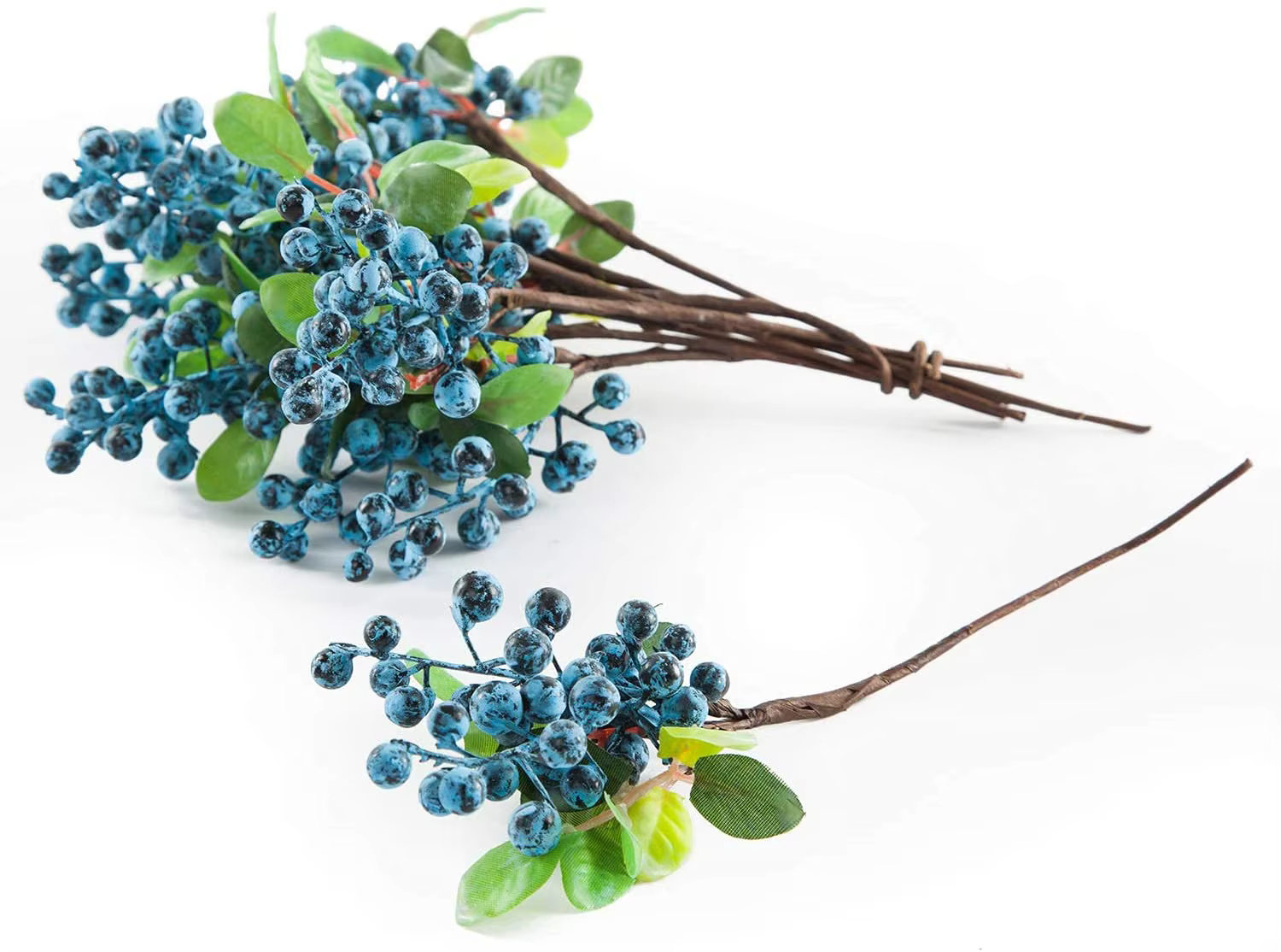 Myrtille artificielle avec feuilles vertes, Spray d'arrangement Floral, remplissage de Bouquet pour