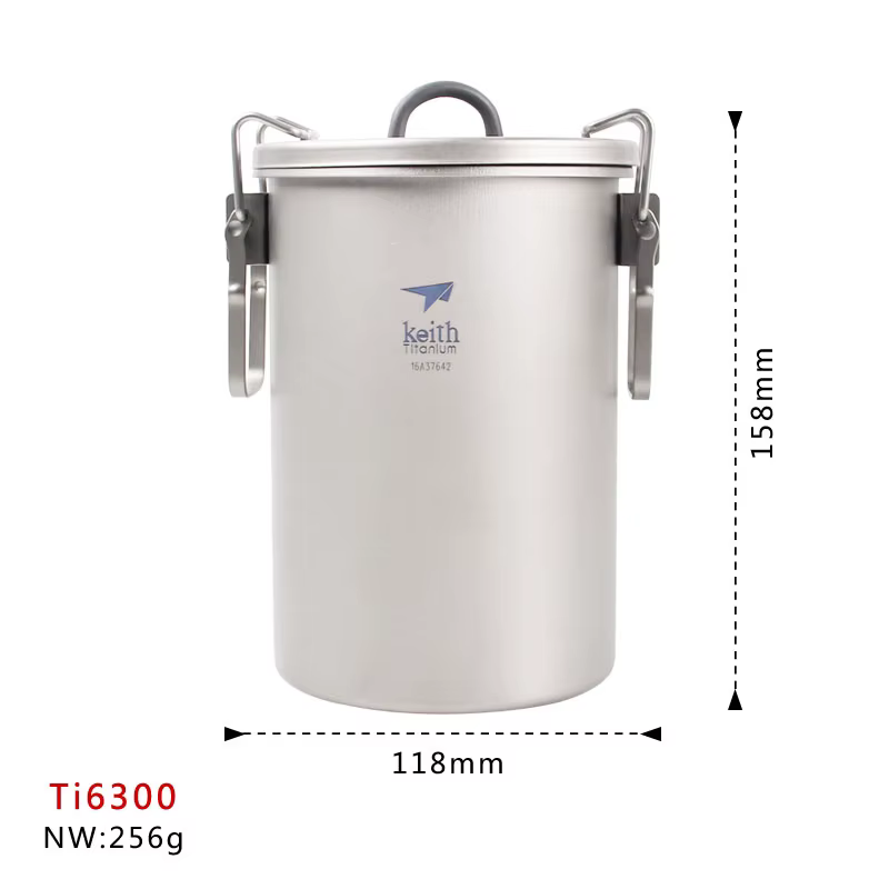 Keith – cuiseur vapeur de riz en titane 900ml, ensemble d'ustensiles de cuisine de Camping, Pot en t