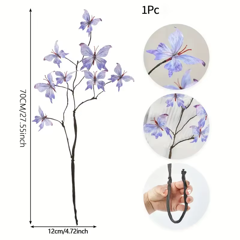 Branches de fleurs artificielles en forme de papillon, démontables, pour la décoration de la maison,