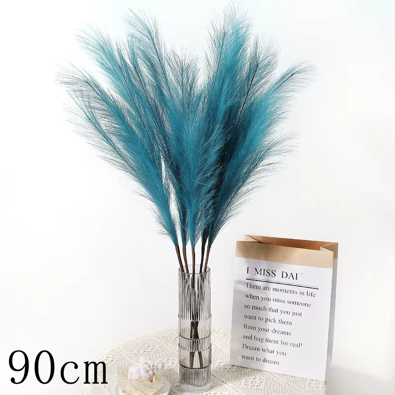 1PC Faux Pampas Herbe Décor Plume Herbe Artificielle Phragmites australis Vase Décorations Faux Anch