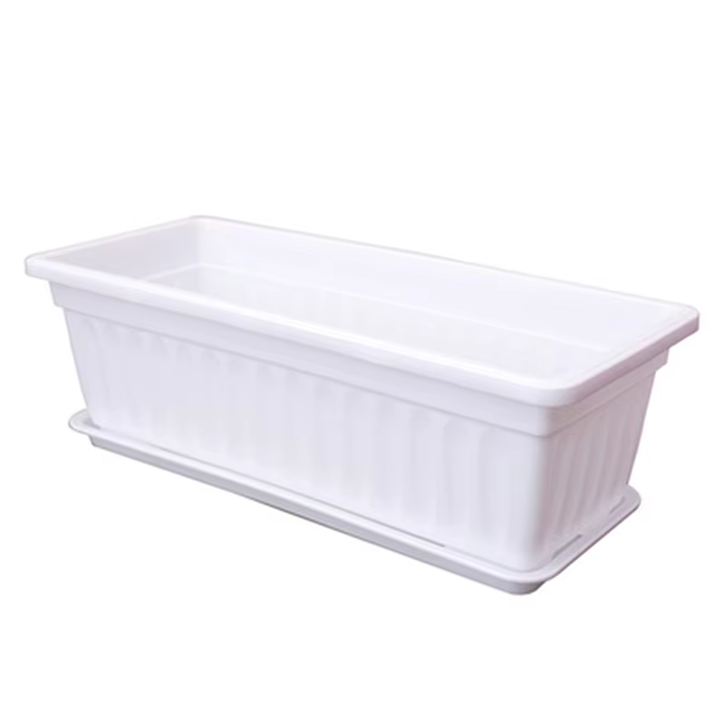 1 pot de fleurs rectangulaire en plastique pour balcon, jardinage intérieur, pots respirants pour pl