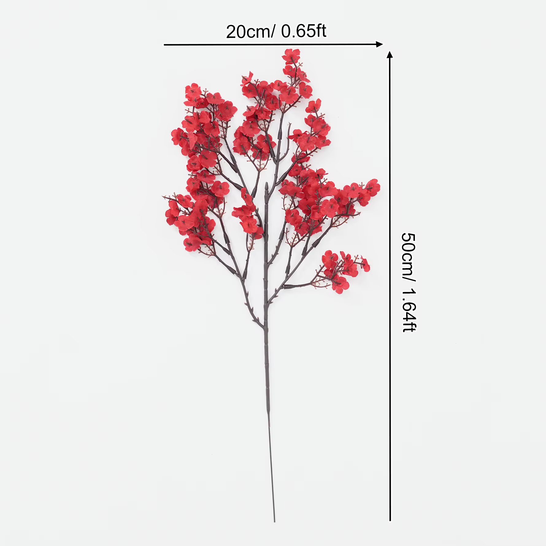 Branche de fleurs de gypsophile rouge romantique pour la décoration de table à la maison, accessoire