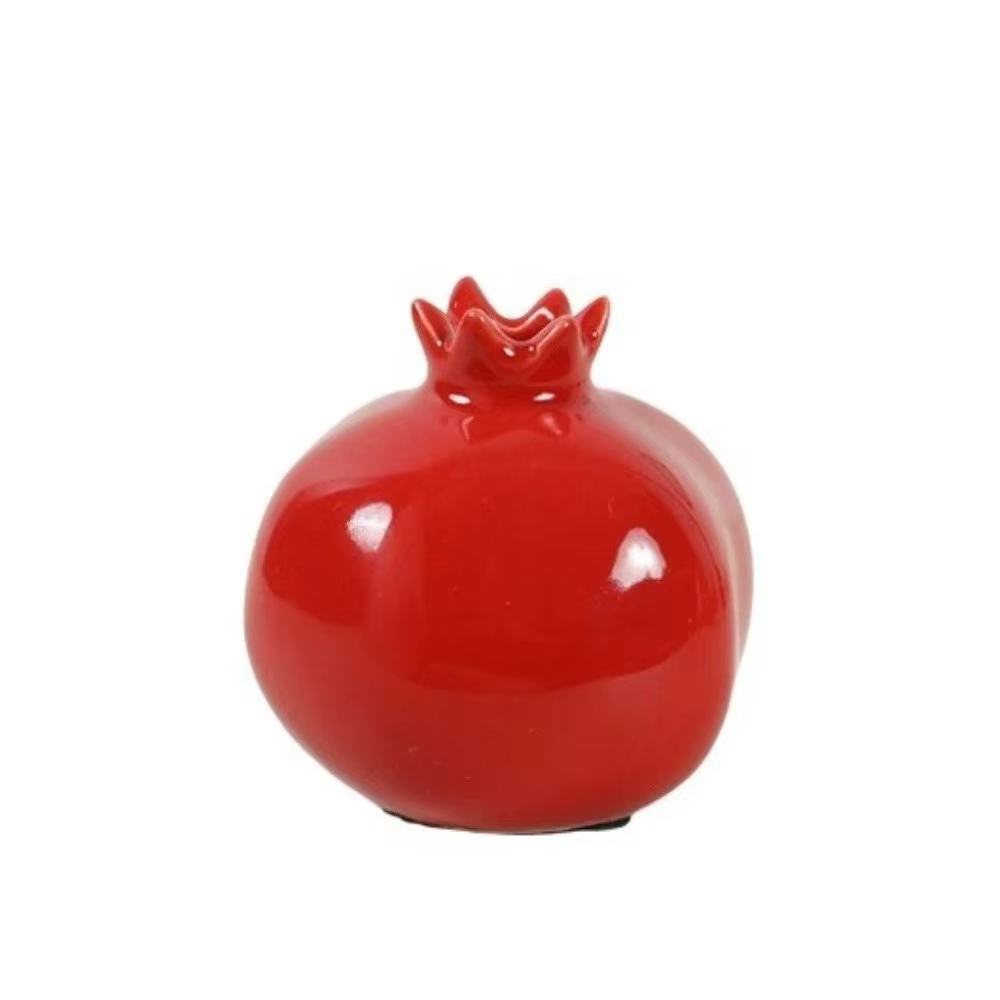 Vase en céramique artisanal en forme de grenade, fait main, pour arrangement floral, vase créatif en