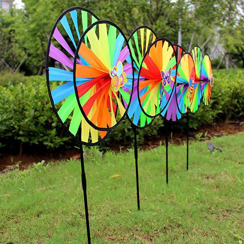 Moulin à Vent à Double Couche Coloré, Jouets pour Enfants, Décor de Jardin