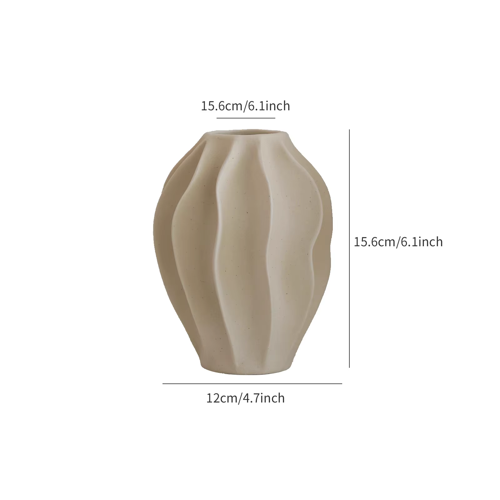 Vase en céramique beige au design haut de gamme et au style luxueux, décoré de fleurs de pêcher Yang