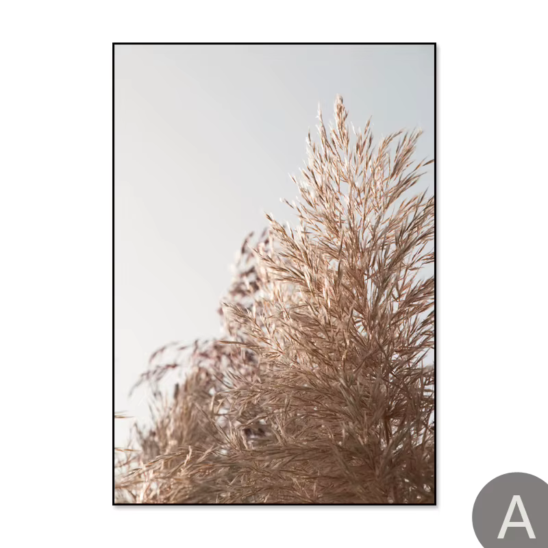 Ange Reed Nature Plante Toile Beige Paysage Peinture, Affiche De Fleurs Scandinaves, Impression D'ar