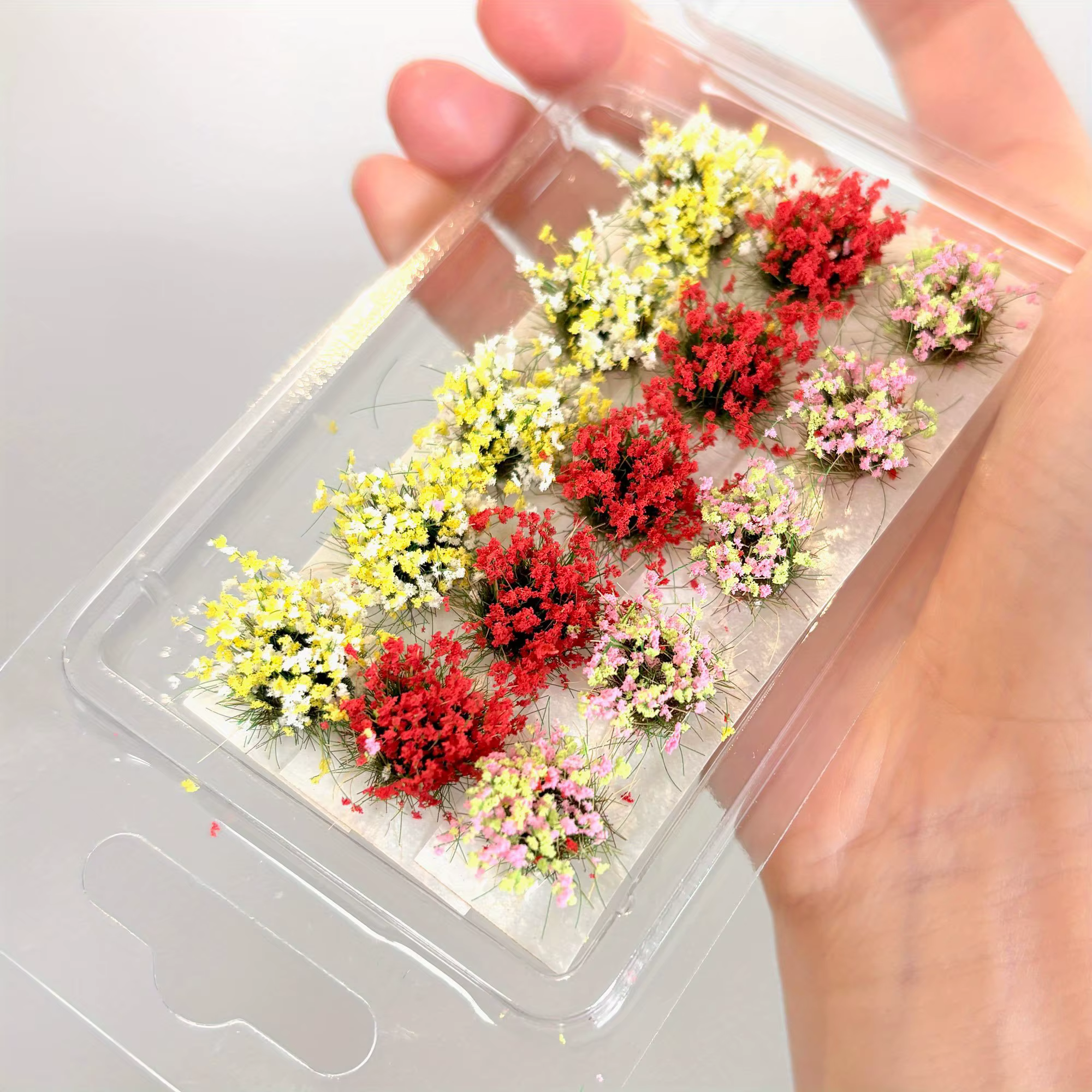 15tufts grappes de fleurs colorées miniatures pour Micro paysage, modèles de groupes de végétation d
