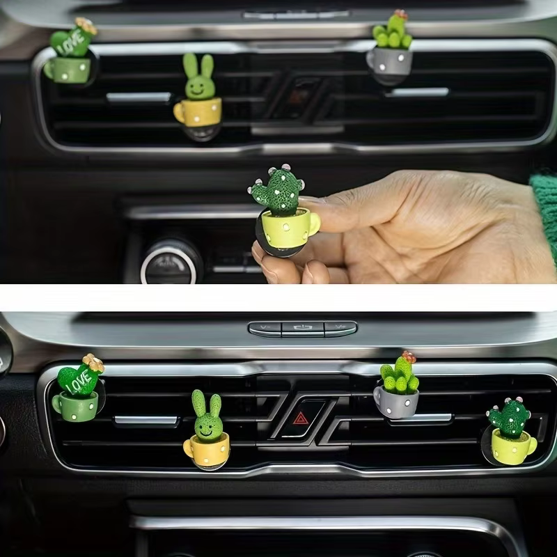 Petite plante en pot Animal Cactus, accessoires d'intérieur de voiture, décoration en résine, climat