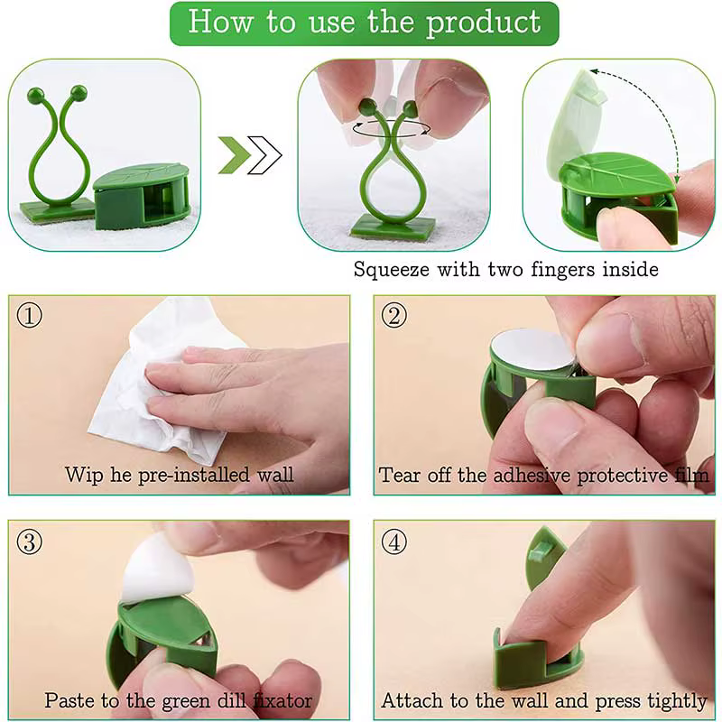 Clips de fixation murale pour plantes grimpantes, 10/30/50 pièces, fixateur de vigne en rotin, croch