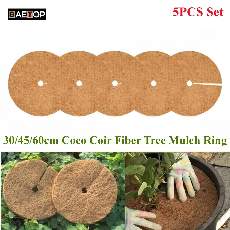 Protecteur d'anneau de paillis d'arbre en fibre de coco naturelle, barrière contre les mauvaises her