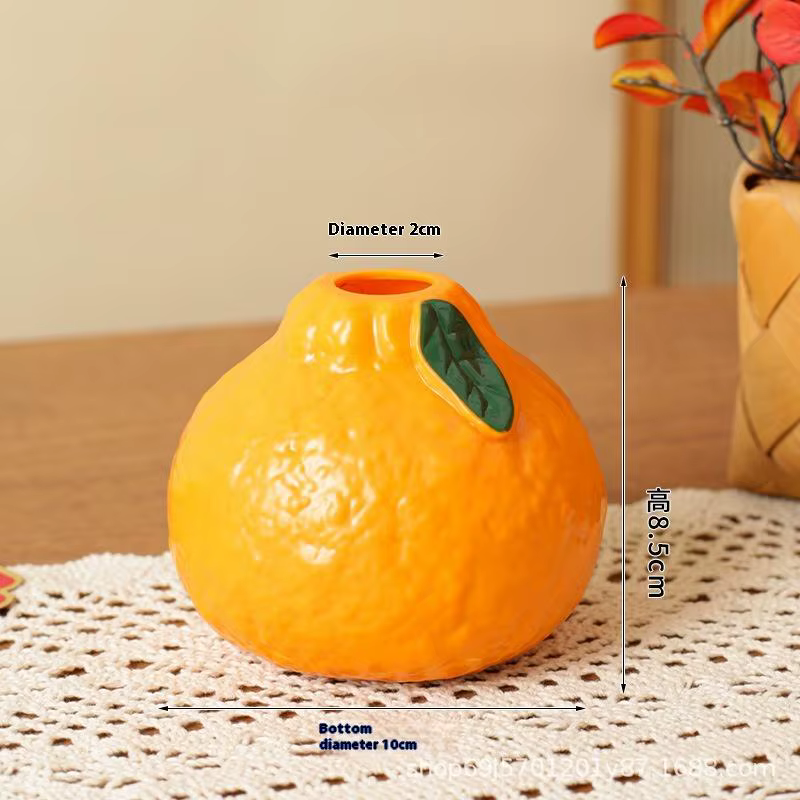 Vase à fleurs en forme de Fruit Orange, Vase en plastique de Propagation, Vase d'art de bureau, déco