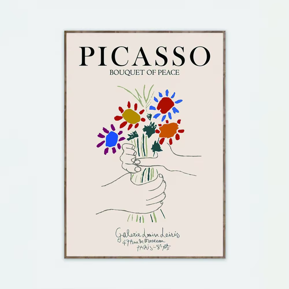 Picasso moderne Bouquet de paix Art mural vintage, impressions d'art, peinture sur toile, affiche ph