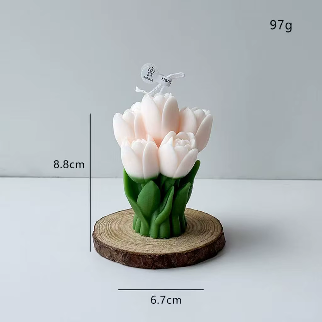 Bougie parfumée en forme de tulipe style Ins, décoration aromathérapie pour la maison, cadeau romant