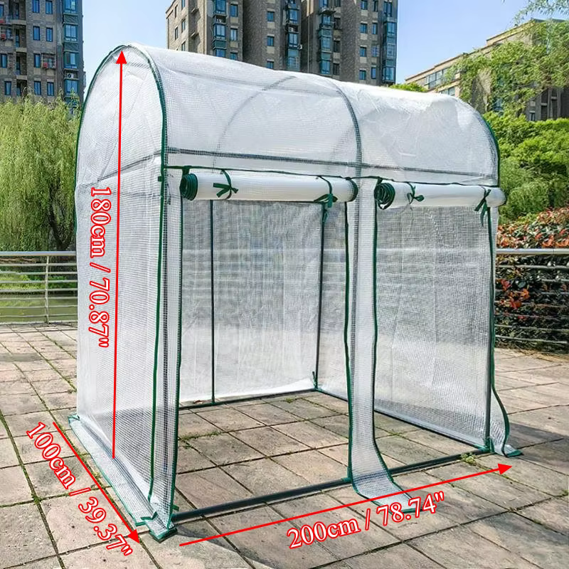 Grande serre d'hiver 200x100x180cm, antigel et imperméable, pièce chaude pour animaux et plantes, ha