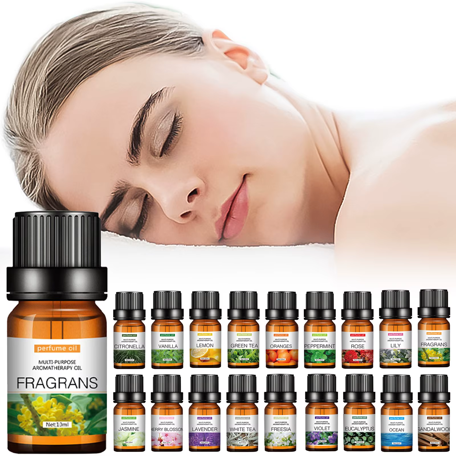 Huile essentielle de fruits et fleurs, Soluble dans l'eau, soulage le Stress, humidificateur, diffus