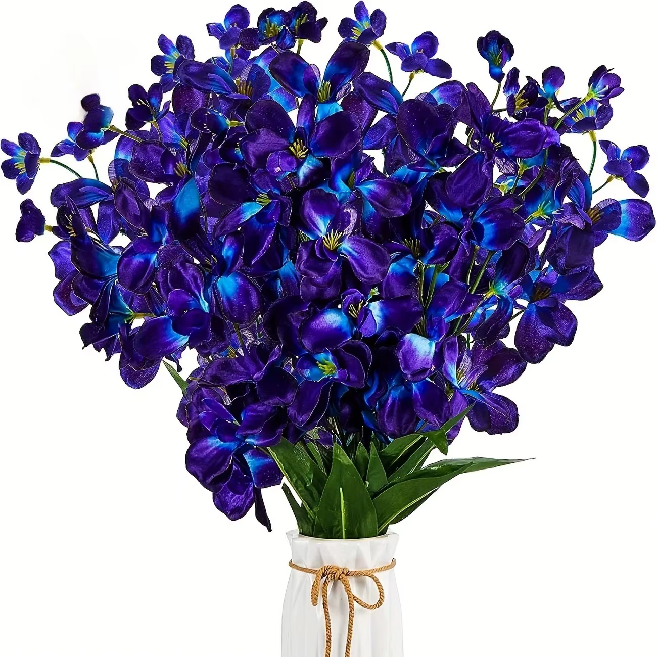 Orchidée artificielle violette et bleue, 5/10 pièces, fleur artificielle, fournitures de mariage, Va