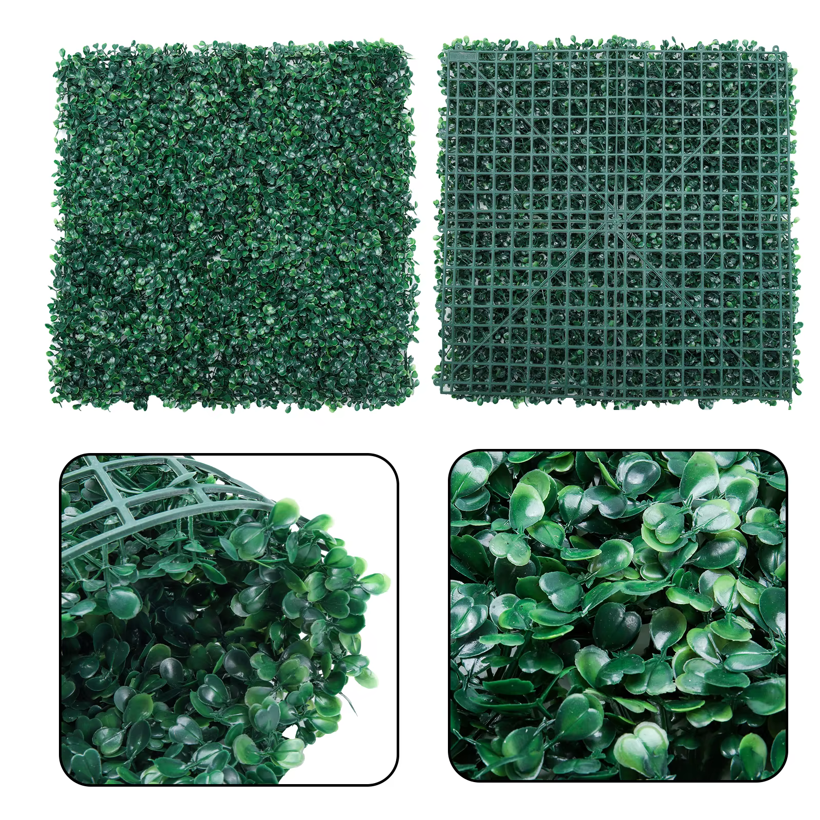 Plante Artificielle pour Décoration Murale, Panneaux Verts, Polymères de Haie de Feuillage, Simulati