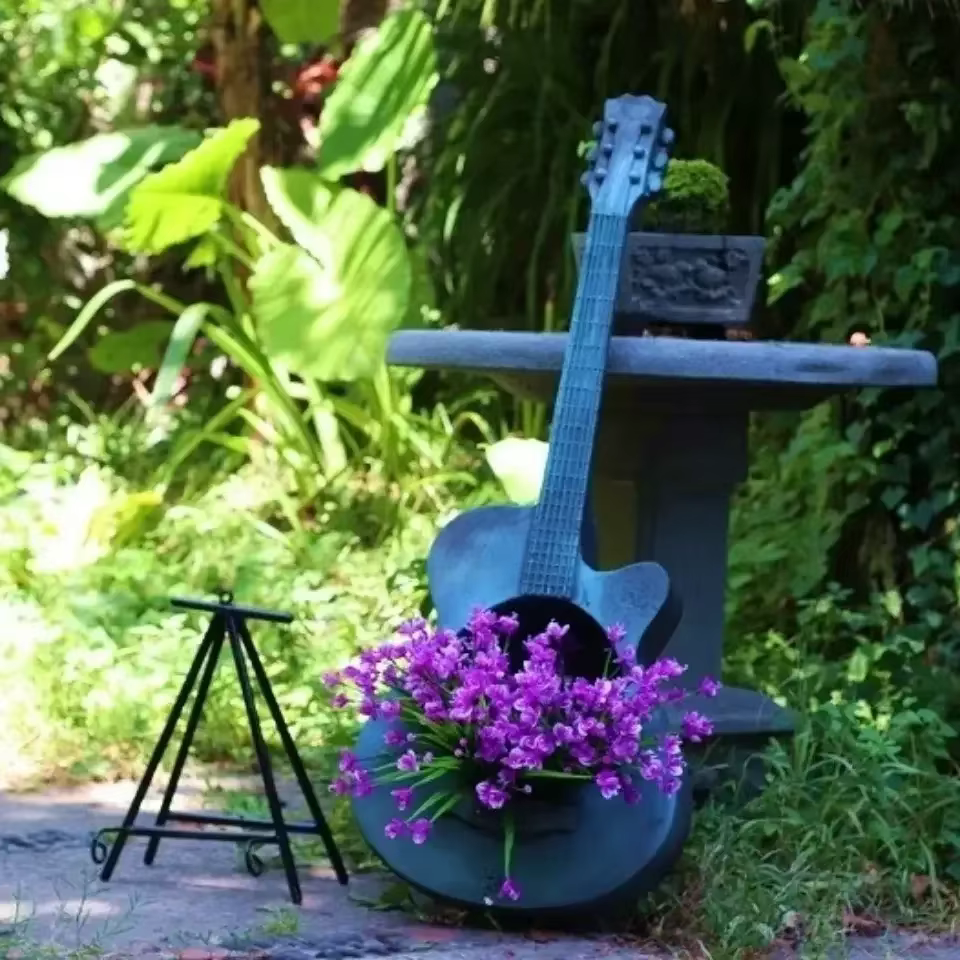 User inière créative rétro sur le thème du violon JE& Bonsai Pots, support de plante en résine, déco