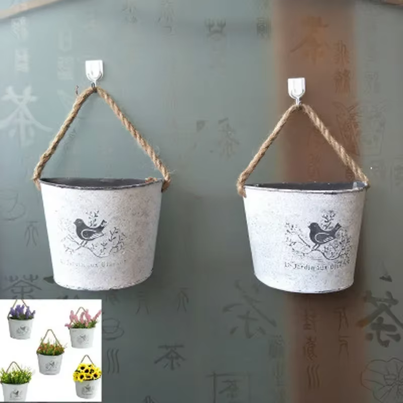 Vase à fleurs mural suspendu, 1 pièce, panier de fleurs mural, décoration de jardin Rural pour la ma