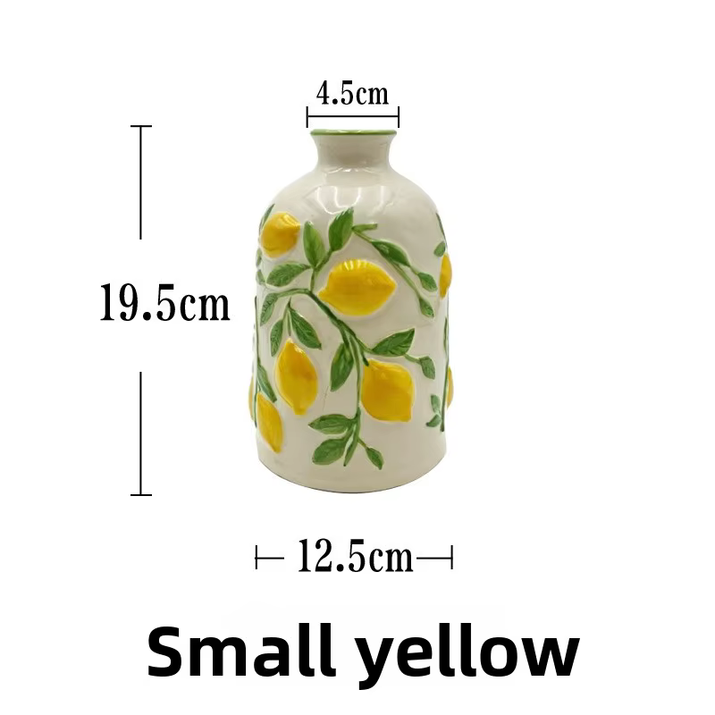 Vase en céramique en forme de fleur de citron, décoration hydroponique, pot de fleurs, arrangement f