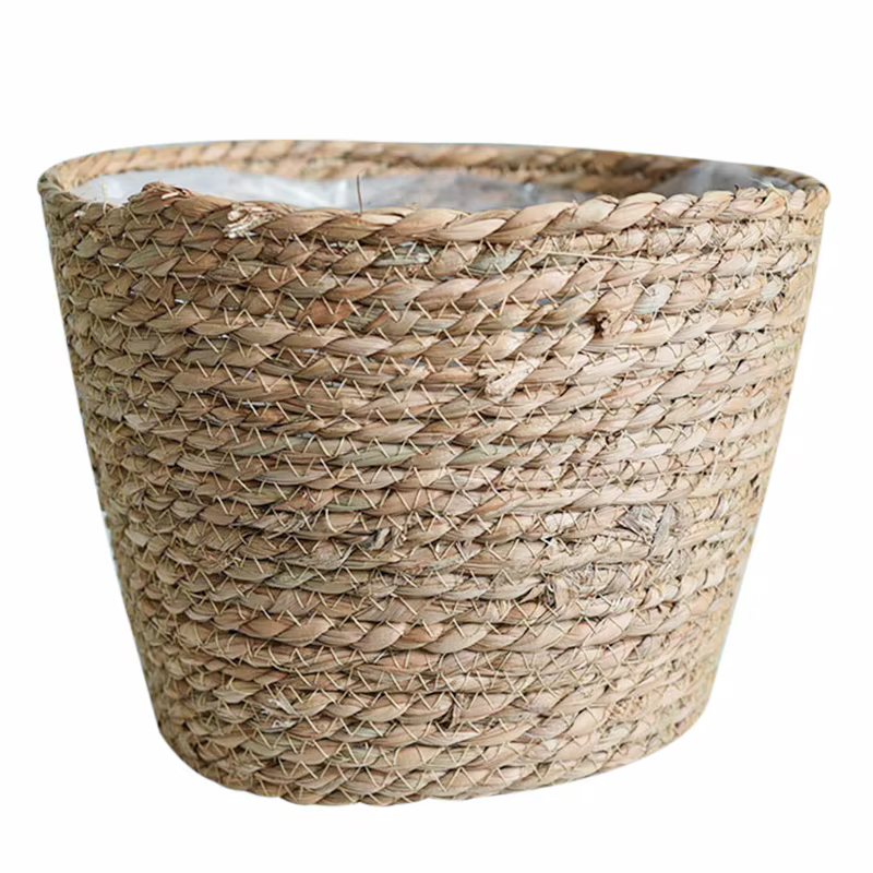 Mir de fleurs en rotin fait à la main pour plantes d'intérieur et d'extérieur, jardinières en jonc d