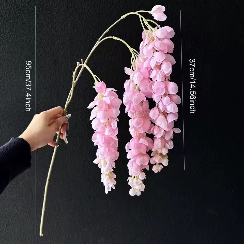 Guirlandes de fleurs de glycine à 100 brins, décorations suspendues tissées simulées pour mariage, t