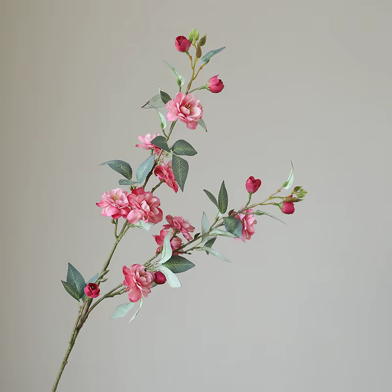 Nouvelle camélia fleur simulée longue branche avec fausses feuilles fleur artificielle mariage maiso