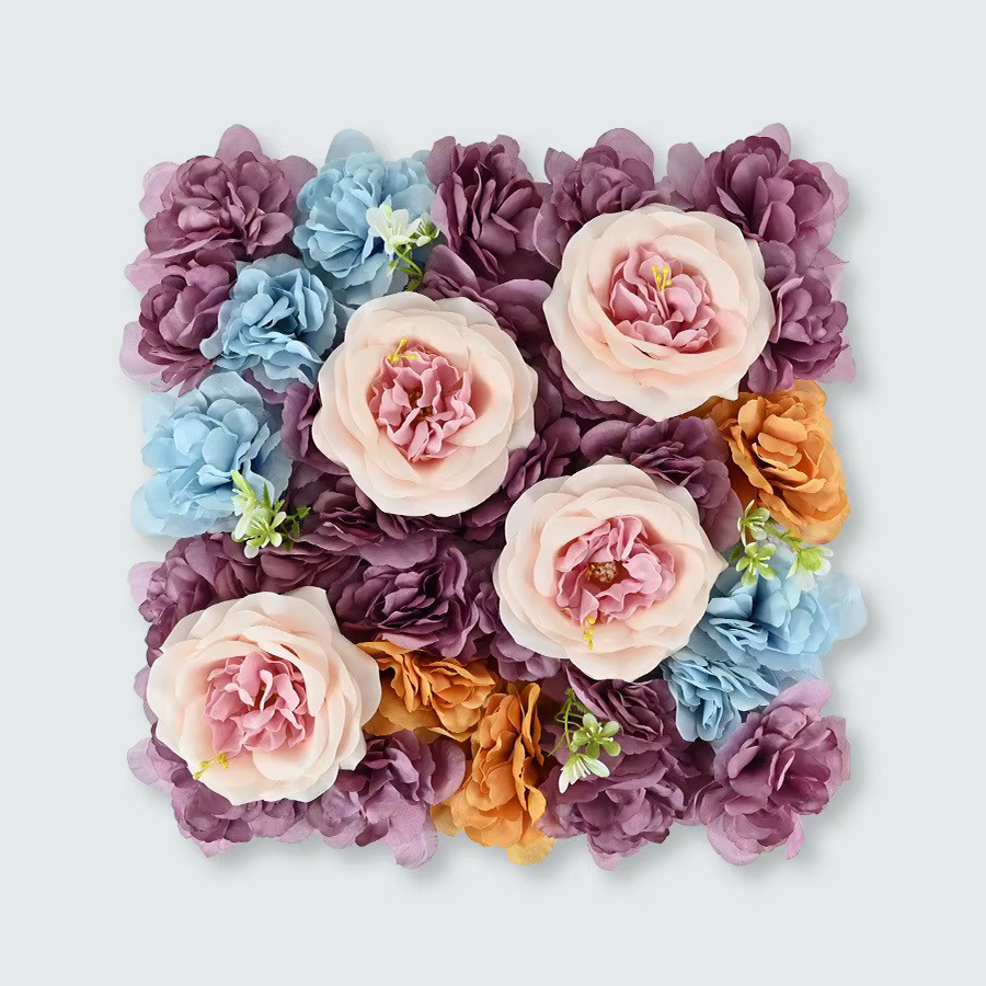 Simulation d'hortensia pivoine d'automne, mur de fleurs, fond de mariage, centre commercial, magasin