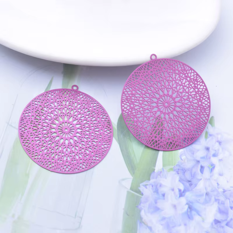 30 pcs/lot AB2056 37*35 laiton filigrane fleur de vie pendentif à breloques bijoux matériaux adaptés